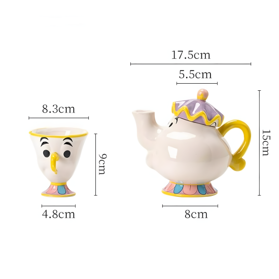 Beauty and the Beast Porcelain Set 3 Pcs